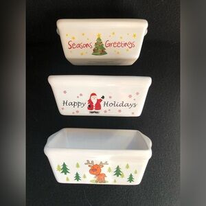 Christmas Ceramic Mini Loaf Baking Dishes